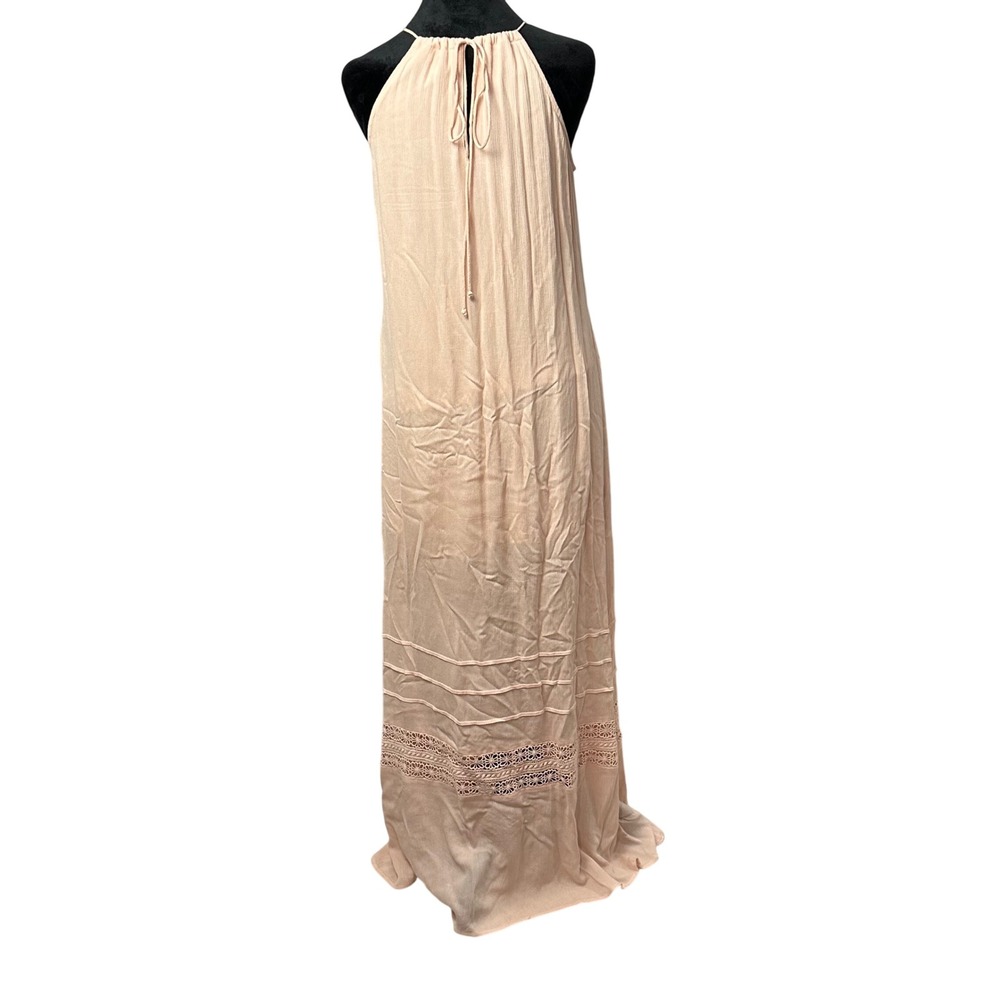 Altar State Dusty Rose Pink Crochet Lace Halter Maxi Dress Boho Beach Vacation S - Picture 4 of 13